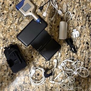 Miscellaneous electronic cables, chargers, wired ear buds etc.